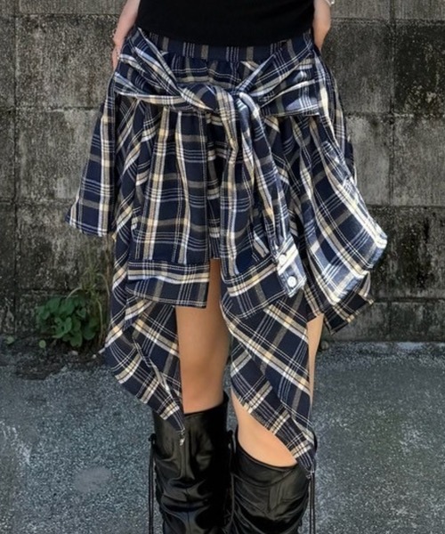 アシンメトリーチェックミニスカート（スカート）｜ACLENT（アクレント