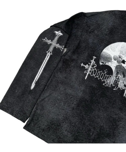 COZY WORLDWIDE（コージーワールドワイド）の「【Cozy world Wide】KNIGHT CLUB WAXED LONGSLEEVE / 【コージーワールドワイド】ムーンソードプリントウォッシュ長袖Tシャツ（Tシャツ/カットソー・メンズ・ブラック・M）」の9枚目の写真