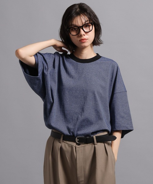 GEORGE'S(ジョージズ)の「ボーダーTシャツ(Tシャツ/カットソー・メンズ・ブルー/チャコールグレー・LARGE/MEDIUM)」の1枚目の写真