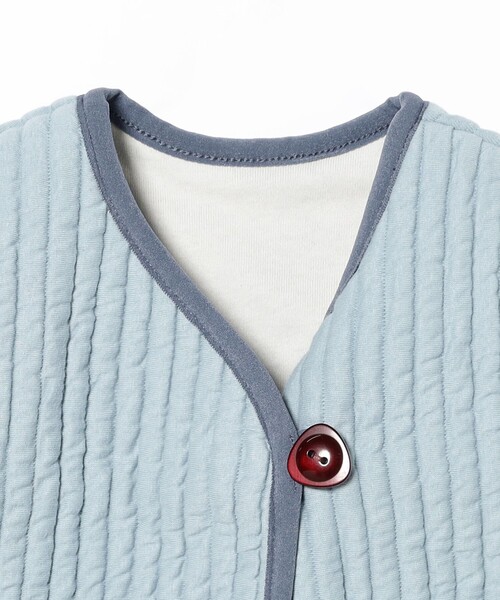 こども ビームス（コドモビームス）の「ベビー キルティング ベスト 2025FW（50～70cm）（ベスト・キッズ・レッド系その他7/サックスブルー・ONE SIZE）」の11枚目の写真