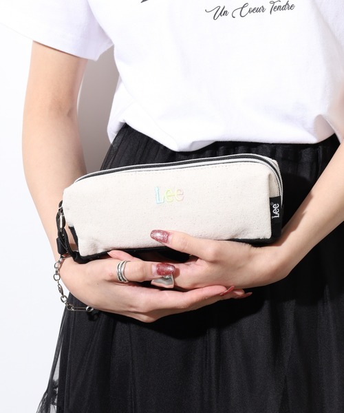 Lee（リー）の「Lee ロゴ ラメ刺繍 Wファスナーペンポーチ（ポーチ・メンズ・ブラック/アイボリー・FREE）」の15枚目の写真