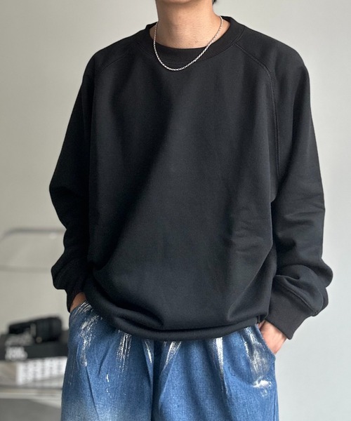 CREARE -LINO-（クレアーレリノ）の「〈ユニセックス商品〉クルーネックベーシックプルオーバー（スウェット・メンズ・ブラウン/レッド/ブラック/杢グレー/ブルー・M/L/XL）」の2枚目の写真