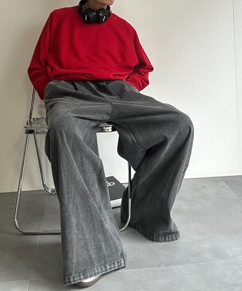 CREARE -LINO-（クレアーレリノ）の「〈ユニセックス商品〉クルーネックベーシックプルオーバー（スウェット・メンズ・ブラウン/レッド/ブラック/杢グレー/ブルー・M/L/XL）」の15枚目の写真