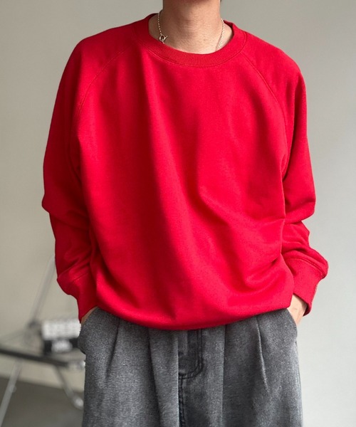 CREARE -LINO-（クレアーレリノ）の「〈ユニセックス商品〉クルーネックベーシックプルオーバー（スウェット・メンズ・ブラウン/レッド/ブラック/杢グレー/ブルー・M/L/XL）」の16枚目の写真