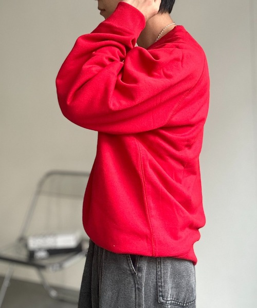 CREARE -LINO-（クレアーレリノ）の「〈ユニセックス商品〉クルーネックベーシックプルオーバー（スウェット・メンズ・ブラウン/レッド/ブラック/杢グレー/ブルー・M/L/XL）」の17枚目の写真