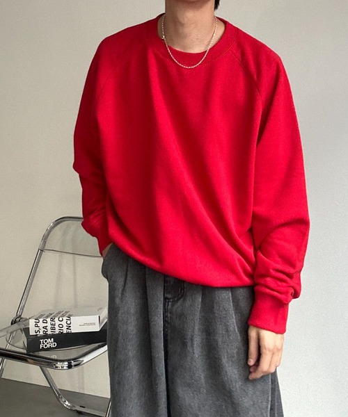 CREARE -LINO-（クレアーレリノ）の「〈ユニセックス商品〉クルーネックベーシックプルオーバー（スウェット・メンズ・ブラウン/レッド/ブラック/杢グレー/ブルー・M/L/XL）」の19枚目の写真