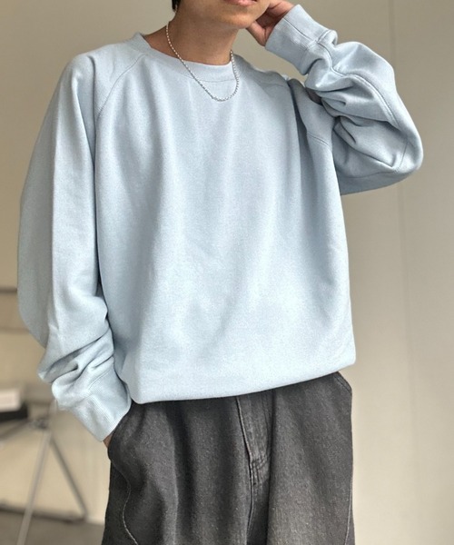 CREARE -LINO-（クレアーレリノ）の「〈ユニセックス商品〉クルーネックベーシックプルオーバー（スウェット・メンズ・ブラウン/レッド/ブラック/杢グレー/ブルー・M/L/XL）」の21枚目の写真