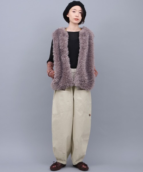 チチカカ（チチカカ）の「ウォッシュ加工タックカーブパンツ（その他パンツ・レディース・ベージュ/ライトベージュ/チャコールグレー・FREE）」の6枚目の写真