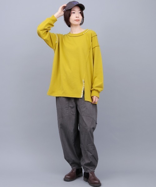 チチカカ（チチカカ）の「ウォッシュ加工タックカーブパンツ（その他パンツ・レディース・ベージュ/ライトベージュ/チャコールグレー・FREE）」の4枚目の写真
