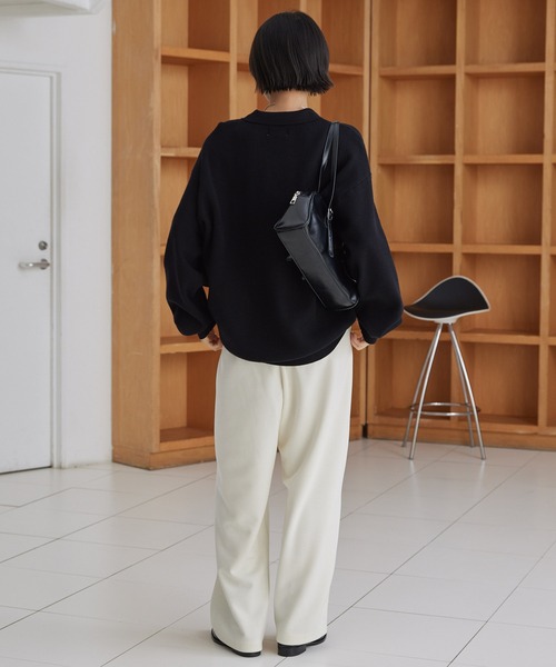 MONO-MART(モノマート)の「イージードライダンボールニットバレルレッグスウェットパンツ(スウェットパンツ・レディース・ブラック/アイボリー/ライトグレー/ダークネイビー/モカ・S/M/L)」の19枚目の写真