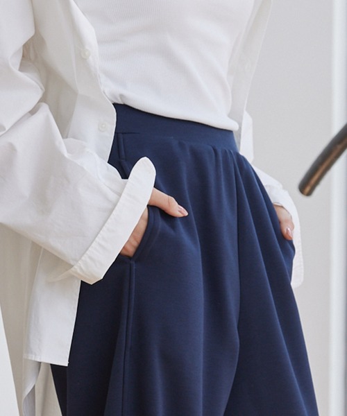 MONO-MART(モノマート)の「イージードライダンボールニットバレルレッグスウェットパンツ(スウェットパンツ・レディース・ブラック/アイボリー/ライトグレー/ダークネイビー/モカ・S/M/L)」の20枚目の写真