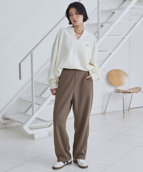 セール】イージードライダンボールニットバレルレッグスウェットパンツ