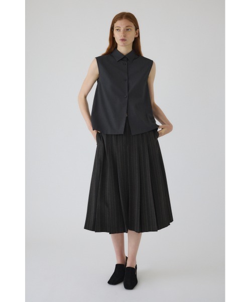RIM.ARK(リムアーク)の「Cut off pleats SK カットオフプリーツスカート(スカート・レディース・ブラック/ライトグレー・36/38)」の2枚目の写真