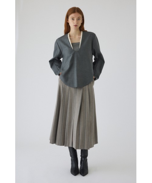 RIM.ARK(リムアーク)の「Cut off pleats SK カットオフプリーツスカート(スカート・レディース・ブラック/ライトグレー・36/38)」の20枚目の写真