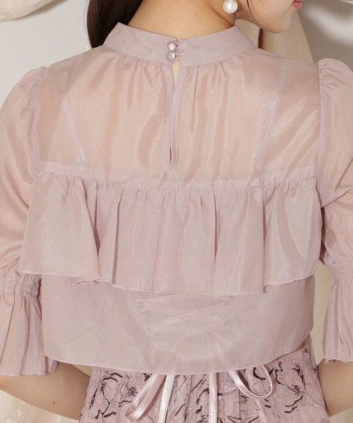 WILLSELECTION（ウィルセレクション）の「フリル切り替えシフォンブラウス（シャツ/ブラウス・レディース・ベージュ/ピンク/ボルドー/ブルー/ブラック・FREE）」の16枚目の写真