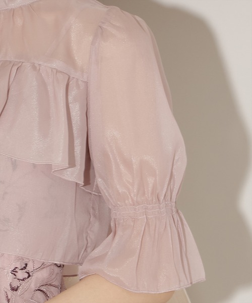 WILLSELECTION（ウィルセレクション）の「フリル切り替えシフォンブラウス（シャツ/ブラウス・レディース・ベージュ/ピンク/ボルドー/ブルー/ブラック・FREE）」の17枚目の写真