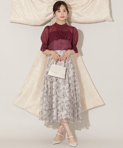 WILLSELECTION（ウィルセレクション）の「フリル切り替えシフォンブラウス（シャツ/ブラウス・レディース・ベージュ/ピンク/ボルドー/ブルー/ブラック・FREE）」の15枚目の写真