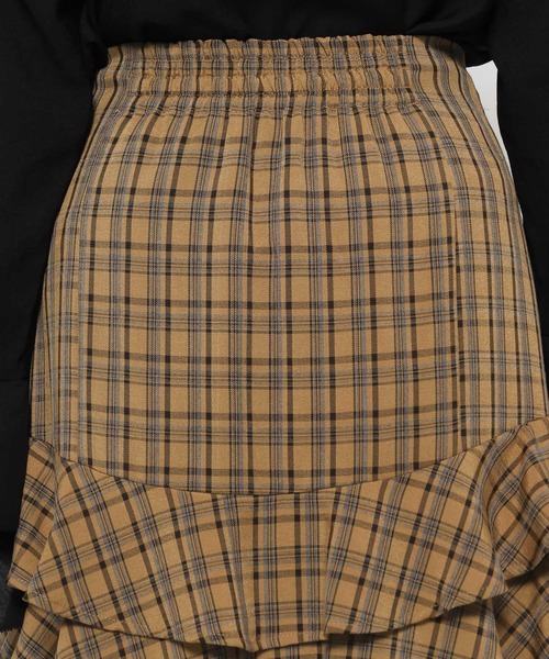 mysty woman（ミスティウーマン）の「フリルチェックティアードスカート 582498（スカート・レディース・ベージュ系その他/ブラウン系その他・FREE）」の18枚目の写真