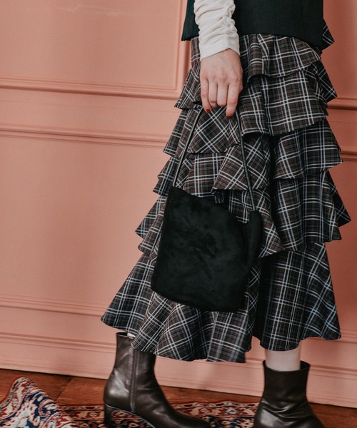 フリルチェックティアードスカート 582498（スカート）｜mysty woman