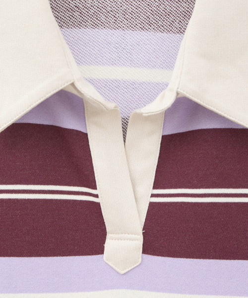 kotohayokozawa(コトハヨコザワ)の「【kotohayokozawa】MULTI BORDER RUGGER DRESS(ワンピース・レディース・パープル/ホワイト・FREE)」の13枚目の写真