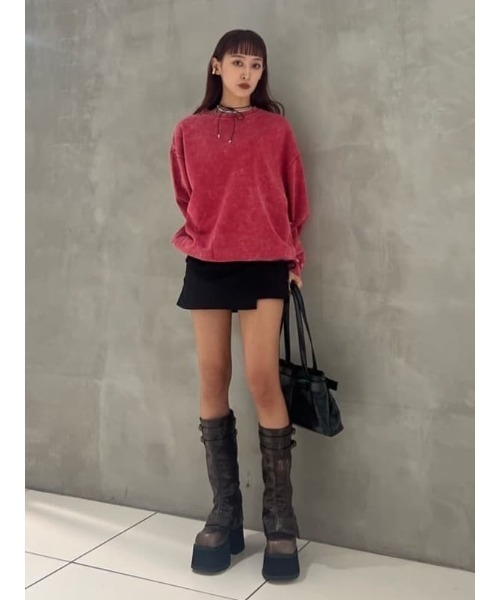 SLY（スライ）の「GATHER RIBBON WRAP S/SK ギャザー リボン ラップ ショートスカート 秋服（スカート・レディース・ブラック・0/1）」の13枚目の写真