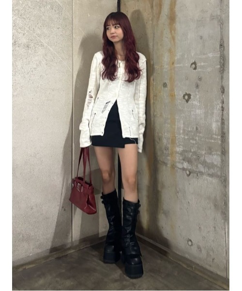 SLY（スライ）の「GATHER RIBBON WRAP S/SK ギャザー リボン ラップ ショートスカート 秋服（スカート・レディース・ブラック・0/1）」の12枚目の写真