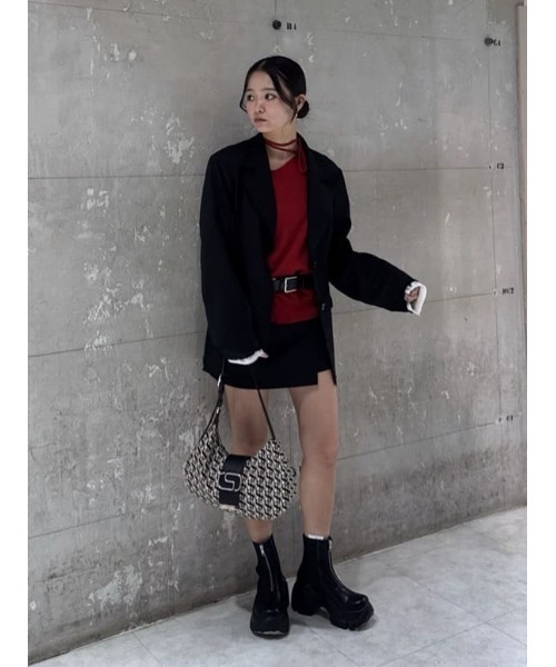 SLY（スライ）の「GATHER RIBBON WRAP S/SK ギャザー リボン ラップ ショートスカート 秋服（スカート・レディース・ブラック・0/1）」の11枚目の写真