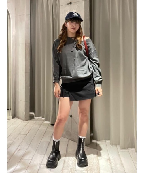 SLY（スライ）の「GATHER RIBBON WRAP S/SK ギャザー リボン ラップ ショートスカート 秋服（スカート・レディース・ブラック・0/1）」の10枚目の写真