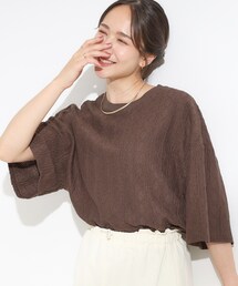 Cutie Blonde | 【5分袖】大人の魅力を惹きたてる レースカットソー(Tシャツ/カットソー)