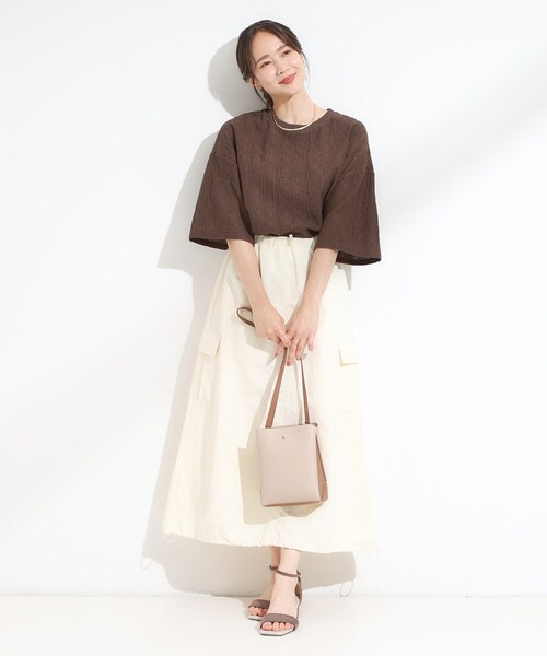 Cutie Blonde（キューティーブロンド）の「【5分袖】大人の魅力を惹きたてる レースカットソー（Tシャツ/カットソー・レディース・ブルー系その他/ホワイト/ダークブラウン/ブラック・00）」の8枚目の写真