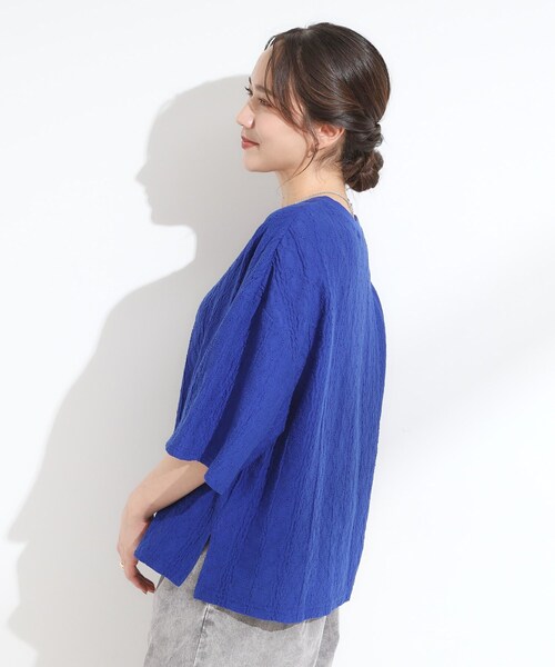 Cutie Blonde（キューティーブロンド）の「【5分袖】大人の魅力を惹きたてる レースカットソー（Tシャツ/カットソー・レディース・ブルー系その他/ホワイト/ダークブラウン/ブラック・00）」の11枚目の写真