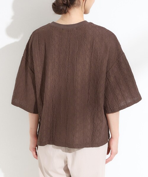 Cutie Blonde（キューティーブロンド）の「【5分袖】大人の魅力を惹きたてる レースカットソー（Tシャツ/カットソー・レディース・ブルー系その他/ホワイト/ダークブラウン/ブラック・00）」の16枚目の写真
