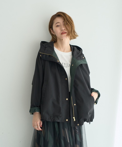 YECCA VECCA（イェッカヴェッカ）の「【撥水】マウンテンパーカー（マウンテンパーカー・レディース・カーキ/ブラック・FREE）」の2枚目の写真