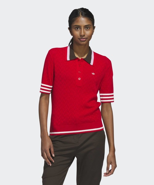 adidas golf/アディダスゴルフ ポロシャツ OG ﾃｸｽﾁｬｰﾄﾞ ﾆｯﾄ半袖ﾎﾟﾛｼｬﾂ【adidas Golf/アディダスゴルフ