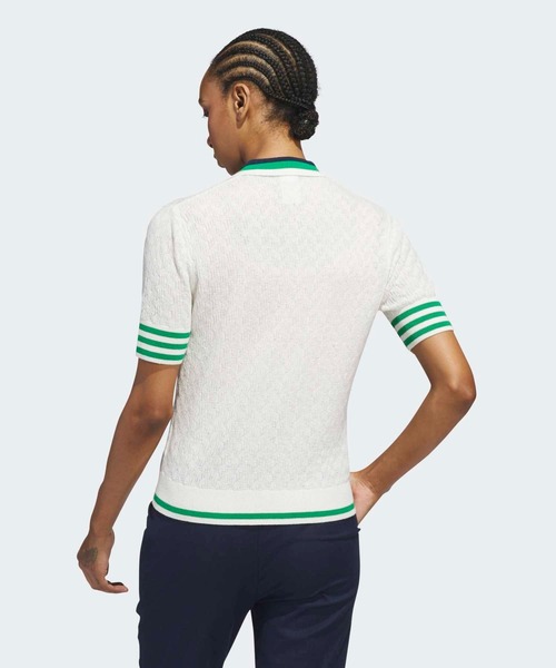 adidas golf アディダスゴルフ ニット素材 半袖ポロシャツ スキッパー ビヨンド ザ コース ツイストニット スキッパーカラー 半袖