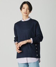WORETED WOOL BLEND クルーネック ニット