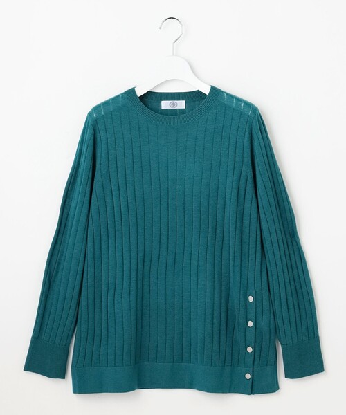 J.PRESS Ladies(J.プレス レディス)の「WORETED WOOL BLEND クルーネック ニット(ニット/セーター・レディース・ライトグレー系/オレンジ系/パイングリーン系/ネイビー系・SMALL)」の16枚目の写真