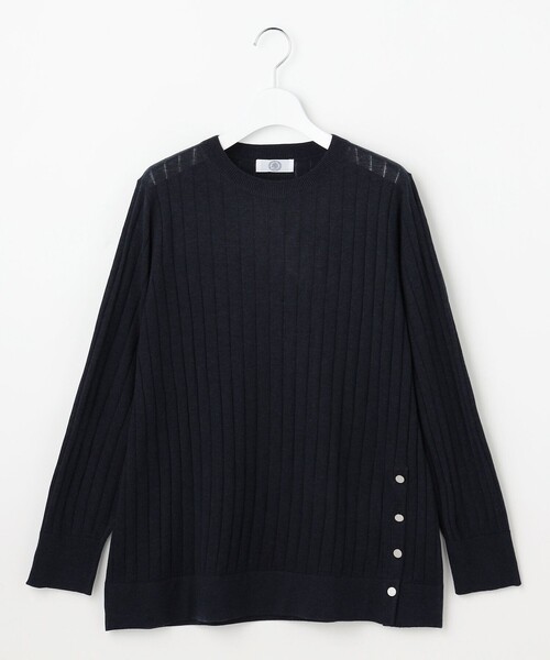 J.PRESS Ladies(J.プレス レディス)の「WORETED WOOL BLEND クルーネック ニット(ニット/セーター・レディース・ライトグレー系/オレンジ系/パイングリーン系/ネイビー系・SMALL)」の17枚目の写真