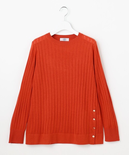 J.PRESS Ladies(J.プレス レディス)の「WORETED WOOL BLEND クルーネック ニット(ニット/セーター・レディース・ライトグレー系/オレンジ系/パイングリーン系/ネイビー系・SMALL)」の18枚目の写真