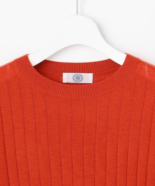 J.PRESS Ladies(J.プレス レディス)の「WORETED WOOL BLEND クルーネック ニット(ニット/セーター・レディース・ライトグレー系/オレンジ系/パイングリーン系/ネイビー系・SMALL)」の20枚目の写真