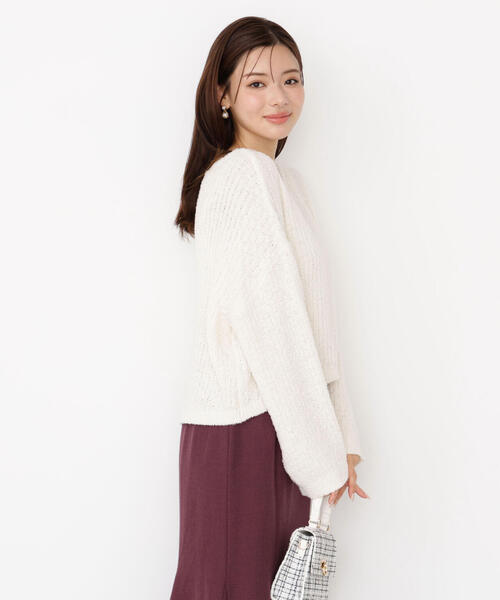 PROPORTION BODY DRESSING（プロポーションボディドレッシング）の「フィルムモール短丈ニット / 1215270920（ニット/セーター・レディース・ベージュ/ピンク/ホワイト系その他・FREE）」の6枚目の写真