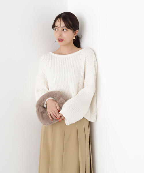 PROPORTION BODY DRESSING（プロポーションボディドレッシング）の「フィルムモール短丈ニット / 1215270920（ニット/セーター・レディース・ベージュ/ピンク/ホワイト系その他・FREE）」の9枚目の写真