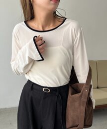 CAPRICIEUX LE'MAGE | 【前後2WAY】ベロアリンガーTシャツ(Tシャツ/カットソー)