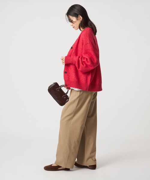 green label relaxing(グリーンレーベルリラクシング)の「アルパカブレンド クルーネック カーディガン(カーディガン/ボレロ・レディース・レッド/ライトグレー/ライトブルー/ベージュ・FREE)」の6枚目の写真