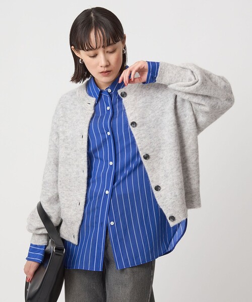 green label relaxing(グリーンレーベルリラクシング)の「アルパカブレンド クルーネック カーディガン(カーディガン/ボレロ・レディース・レッド/ライトグレー/ライトブルー/ベージュ・FREE)」の14枚目の写真