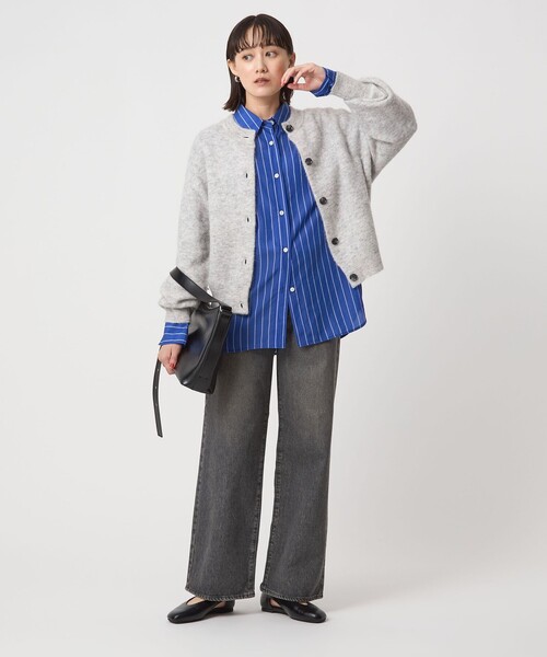 【新品未使用】SHIPS アルパカブレンド グレー カーディガン アルパカブレンドニットカーディガン（G5N48612＿＿