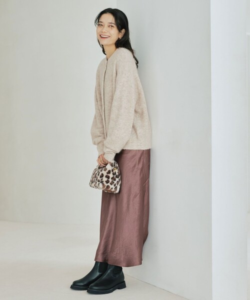 green label relaxing(グリーンレーベルリラクシング)の「アルパカブレンド クルーネック カーディガン(カーディガン/ボレロ・レディース・レッド/ライトグレー/ライトブルー/ベージュ・FREE)」の16枚目の写真