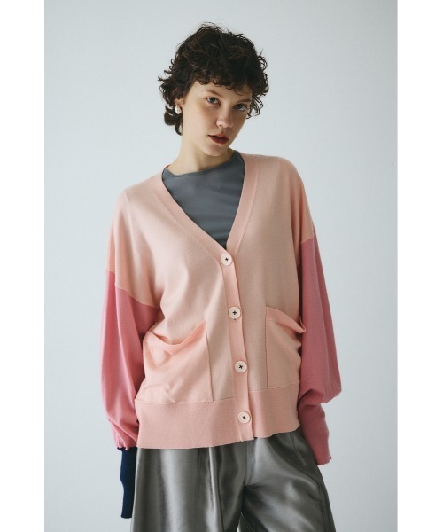 Bicolor knit cardiganバイカラーニットカーディガン