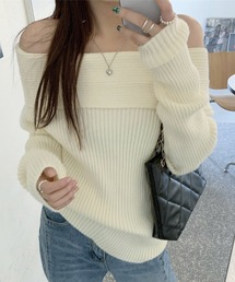 オフショルダー」に該当するトップス（ホワイト/白色系）ファッション