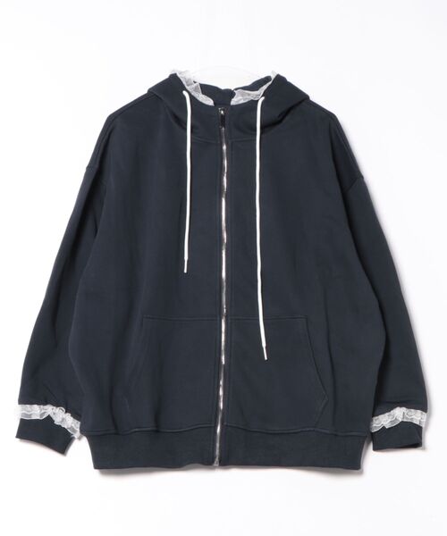 Lace Ladies(レースレディース)の「配レース ジップアップ 長袖 フーデット パーカー(パーカー・レディース・ブラック/グレー/ネイビー・FREE)」の21枚目の写真